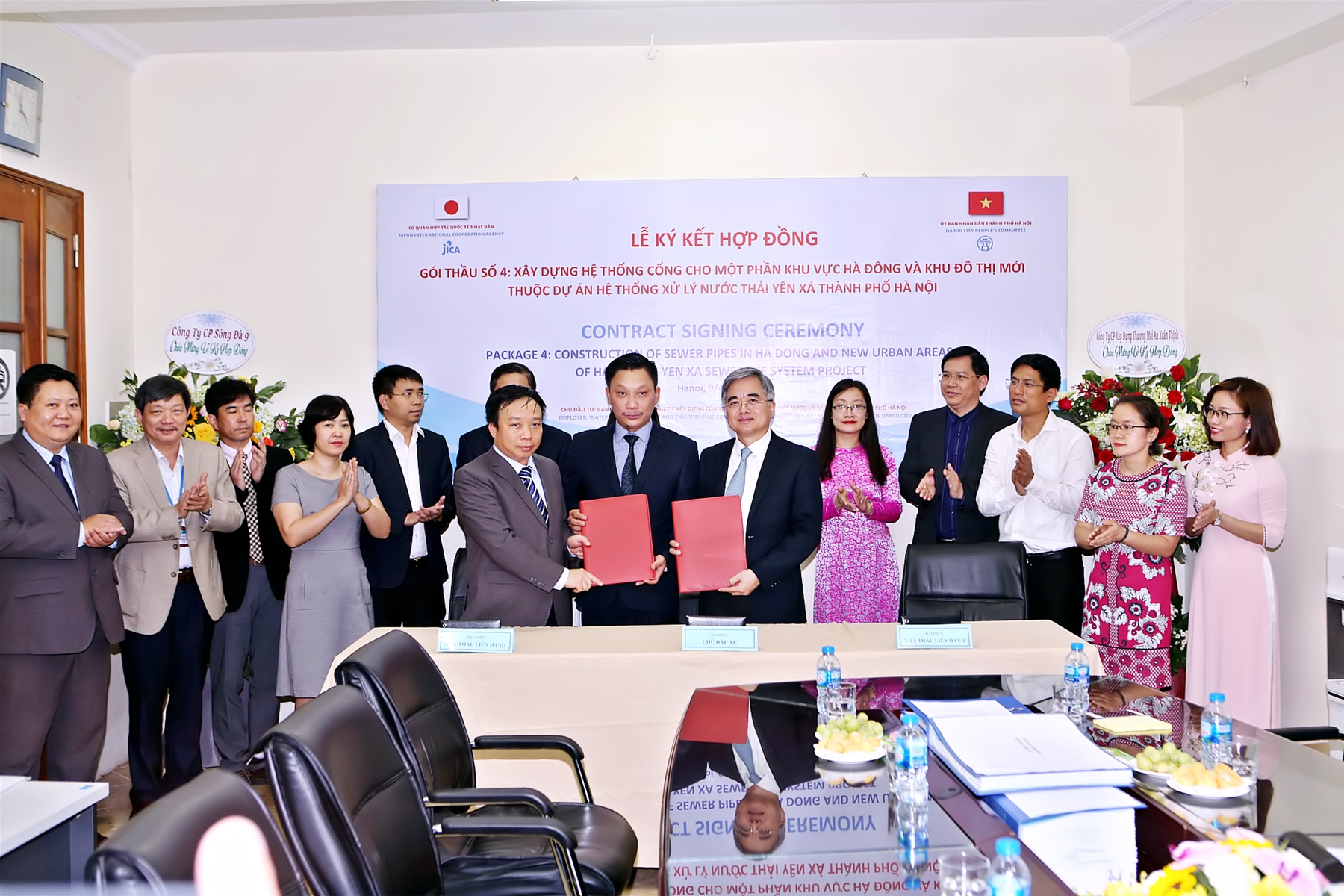 An Xuan Thinh – Song Da 9 Joint Venture signed the contract for Package 04, Hanoi City Yen Xa Sewerage System Project